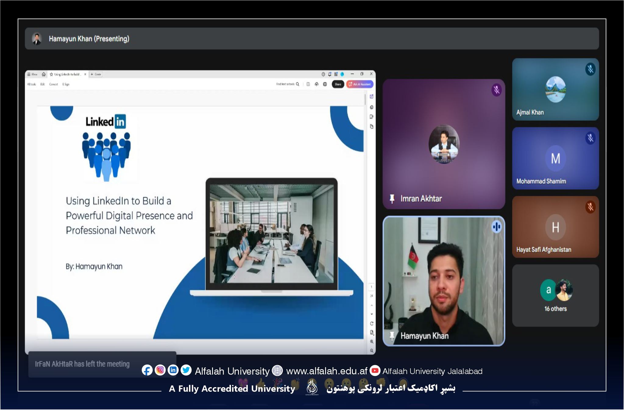 Professional Development Through LinkedIn: A SolaTeach Workshop for Afghan Universities